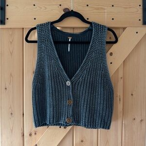 Free People Close To Me Knit Vest | Navy | Medium